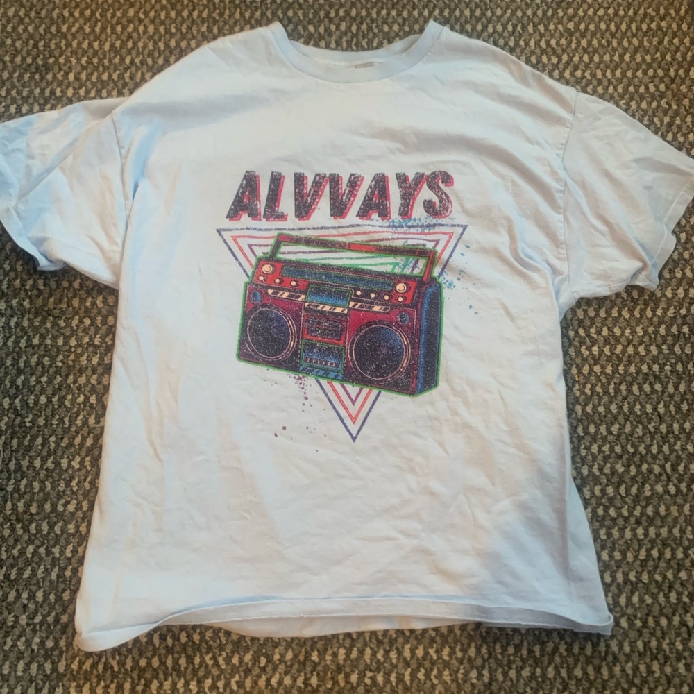 Alvvays Retro HiFi Band Album Men’s T-Shirt Light Blue Size XL
